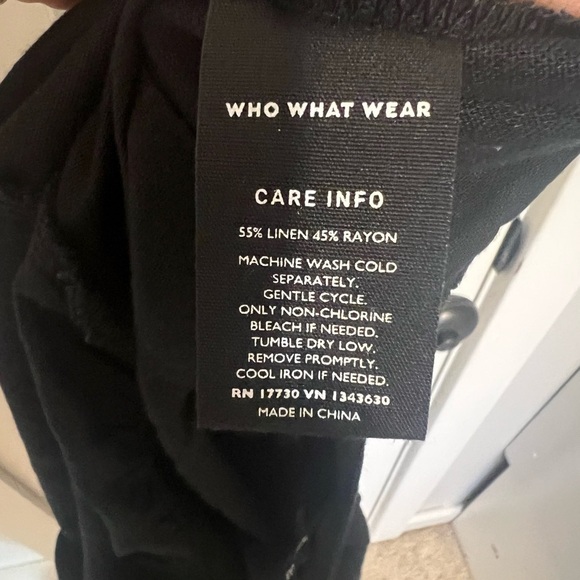 Women's Ruffle Short Sleeve Jumpsuit - Who What Wear -Black -Size Small linen - Picture 9 of 9